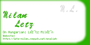 milan letz business card